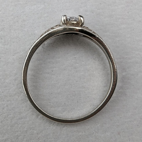 British vintage jewelry zirconia sterling silver ring